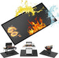 60 ×40 inches Under Grill Mats for Outdoor Grill/ Double-Sided Fire Pit Mat Fireplace Mat, Fireproof Deck and Patio Protector Mat, BBQ Mat for Under BBQ Waterproof Oil-Proof Grill Floor Pads Grill Mat