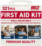 M2 BASICS Premium 321 Piece First Aid Kit - First Aid Kit for Home, Car, Business, Office, School, Travel, Camping, Outdoors - Emergency Medical Supplies, Durable Portable Hard Case