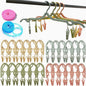 24 PCS Foldable Non Slip Plastic Clothes Hangers with Clips - Travel Accessories Drying Rack, 4 Colors