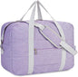 For Spirit Airlines Personal Item Bag 18x14x8 Foldable Travel Duffel Bag Tote Duffle Carry on Luggage for Women 30L (Purple (With Shoulder Strap))