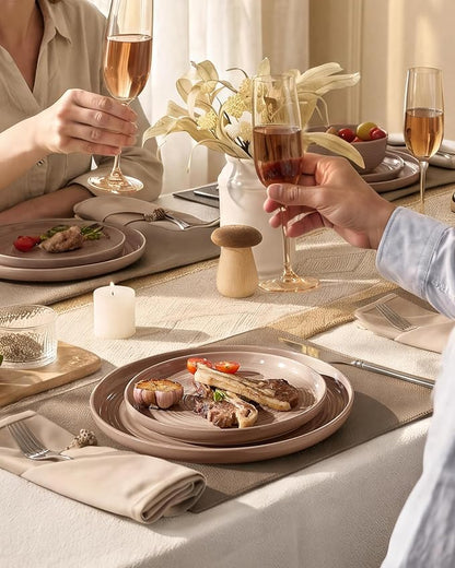 Stoneware Dinnerware Sets with Pasta Bowls, Service