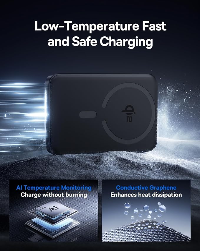 Baseus for MagSafe Portable Charger, Qi2 Certified 15W Wireless Magnetic Power Bank 10000mAh with USB-C Cable 22.5W PD Charging, Battery Pack Compatible with iPhone 17/16/15/14/13 Pro/Pro Max Series
