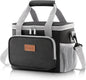 Lifewit Medium Lunch Bag Insulated Lunch Box Soft Cooler Cooling Tote for Adult Men Women, Gray and Black 12-Can (9L)