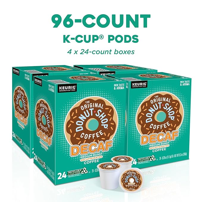 The Original Donut Shop Decaf Keurig Single-Serve K-Cup Pods, Medium Roast Coffee, 96 Count