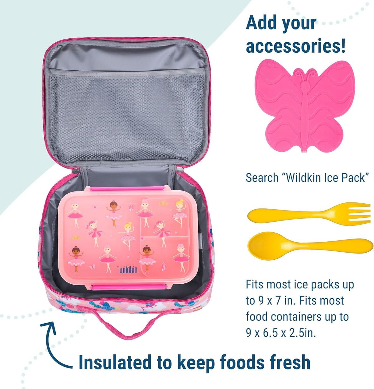 Wildkin Kids Insulated Lunch Box – Durable and Reusable for School & Travel - Llamas and Cactus