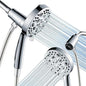 Filtered Handheld Shower Head with Chlorine Filter - 10 High Pressure Spray Modes, Magnetic Mount, 71-Inch Hose, Water Saving & Easy Install (All Chrome)