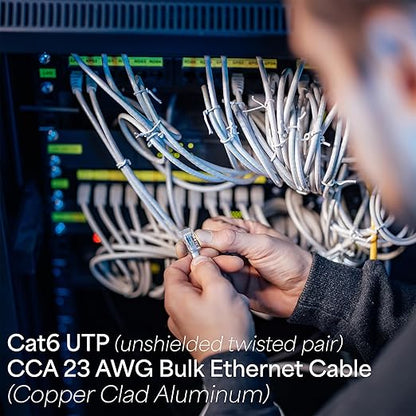 VIVO Gray 250ft Bulk Cat6, CCA Ethernet Cable, 23 AWG, UTP Pull Box, Cat-6 Wire, Indoor, Network Installations CABLE-V015