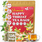 Premium Happy Throat Herbal Tea – 135 Bags Of Supper Tea Blend: Marshmallow Root, Slippery Elm & Ginger – Dry & Sore Throat Relief – Caffeine-Free, No Honey, No Citrus – No Sugar