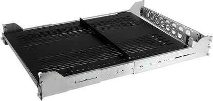 StarTech.com 2U Vented Sliding Rack Shelf w/ Cable Management Arm & Adjustable Mounting Depth - 110lbs / 50kg - 24in Deep