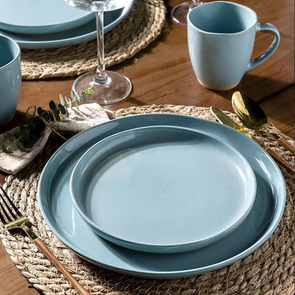 AmorArc Dinnerware Sets for 6, 18 Pieces Ceramic Plates and Bowls Set | Scratch