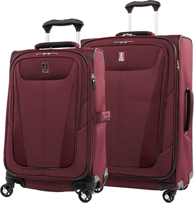 Travelpro Maxlite 5 Softside Expandable 2-Piece Luggage Set — Carry-On and Medium Checked Luggage — Burgundy
