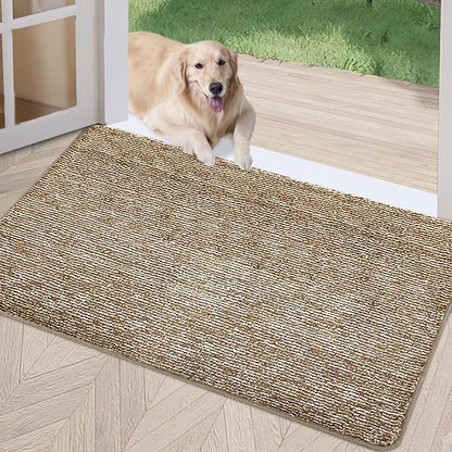 REFETONE Indoor Doormat, Front Door Mat 32"x48" Absorbent Rubber Backing Non Slip Back Door Mats, Washable Low-Profile Inside Floor Mat Door Rugs for Entryway, Resist Dirt Mud Mat for Dogs, Coffee