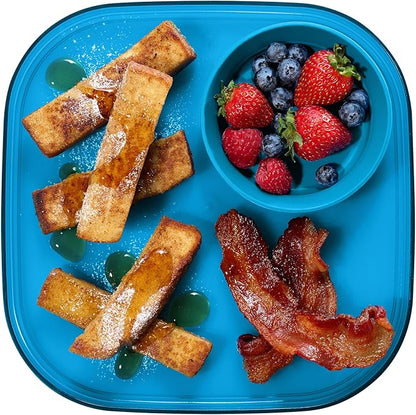 Madesmart Dipware Reusable Dining Plate/Serving Tray for Appetizers and Snacks, Food-Safe Appetizer Serving Platter with Removable Dip Bowl, Ocean