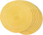 FunWheat Round Braided Placemats Set of 8 Place mats for Dining Tables Woven Heat Resistant Table Mats 15 inch(E Yellow, 8pcs)