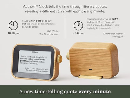 Author Literary Quote Clock – Tells Time Using Book Quotes | Unique Gift for Book Lovers | New Quote Every Minute Clock Vol 1
