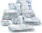 MALACASA Plates and Bowls Sets, 26 Piece Blue Dinnerware Sets