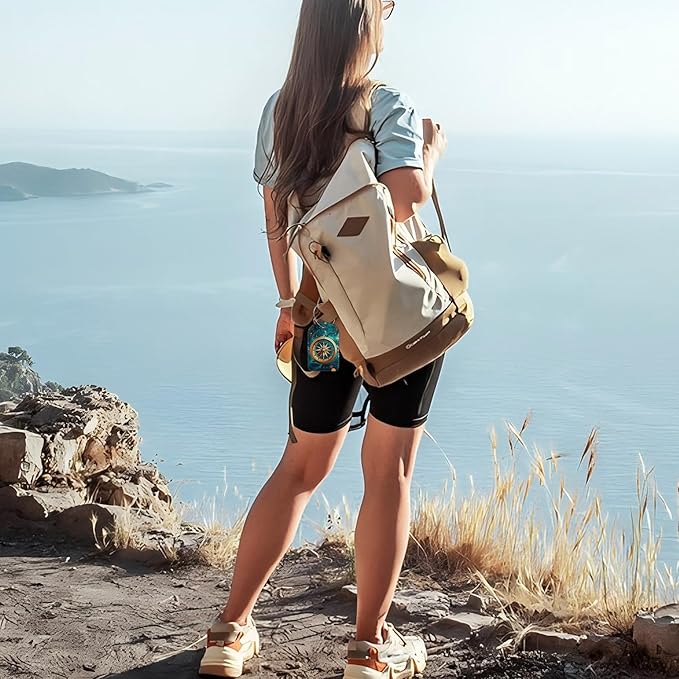 Old Compass on Vintage Map Luggage Tag for Suitcase Set of 2 PU Leather Cute Luggage Tags with Stainless Metal Loop ID Label Privacy Flap Suitcase Tags for Women and Men Travel