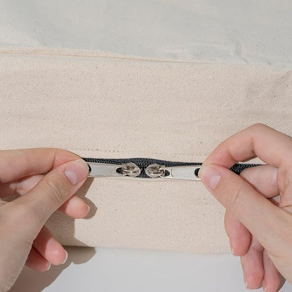 Clothes Storage Bags - 100% Cotton Canvas Sweater Storage Bags with Zipper - Reusable, Washable, Breathable, and Moth Proof Garment Bags - Convenient and Easy to Carry and Organize (2 Bags)