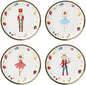 Lenox Dinnerware, Nutcracker Ballet Tidbit Plates, Service for 4, Microwave Safe & Dishwasher Safe Porcelain, Pasta and Salad Dinnerware, Christmas Decor, Nutcracker Ballet (Assorted Plates, 4 Piece)