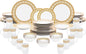 60 Piece Porcelain Dinnerware Sets – Service for 12 Plates, Mugs, Bowls – White with Gold Greek Key Design Dish Set for Kitchen Table, Everyday Dining or Formal Occasions (Meander Gold)