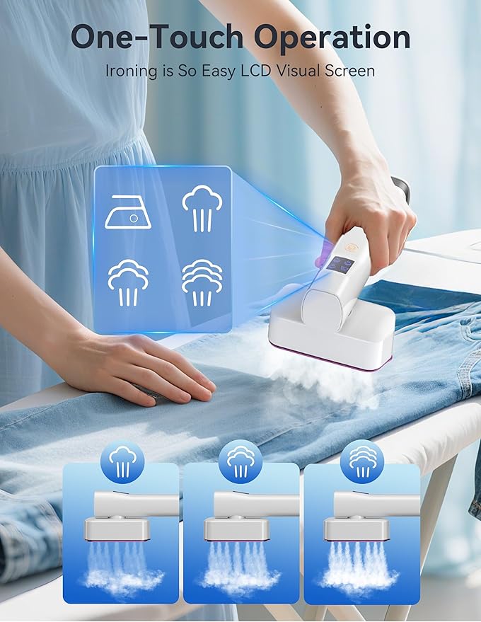 Steamer for Clothes,Sundu Portable Handheld Garment Steamer,15s Fast Heat-up,100ml Water Tank,20 Minutes of Continuous Ironing Removes Wrinkle for Home,Office and Travel-Porcelain White-F