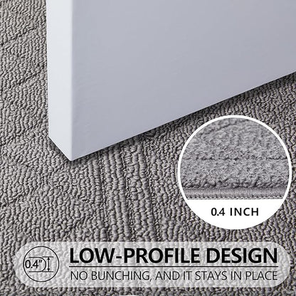 REFETONE Indoor Doormat, Front Back Door Mat 20"x32" Rubber Backing Non Slip Mats, Absorbent Resist Dirt Entrance Rugs for Entryway, Washable Low-Profile Inside Floor Mat for Muddy Wet Shoes, Grey