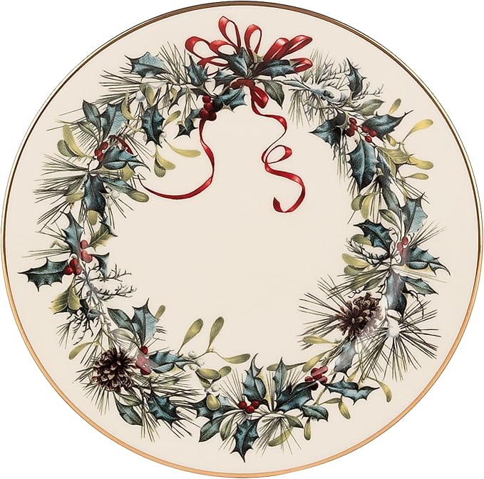 Lenox 185518022 Winter Greetings Bread Plate, Christmas Dinnerware
