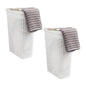 Mind Reader Slim Laundry Hamper with Lid, 40L Clothes Basket, Premium Wicker Design, Plastic, Set of 2, White