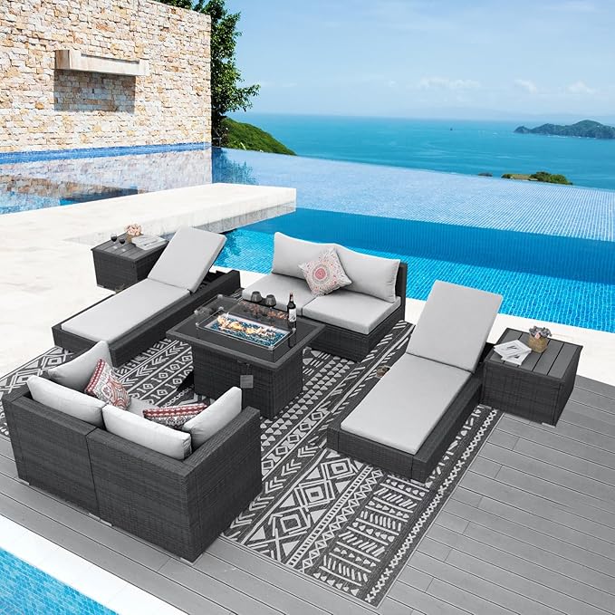 NICESOUL 9 Piece Patio Set