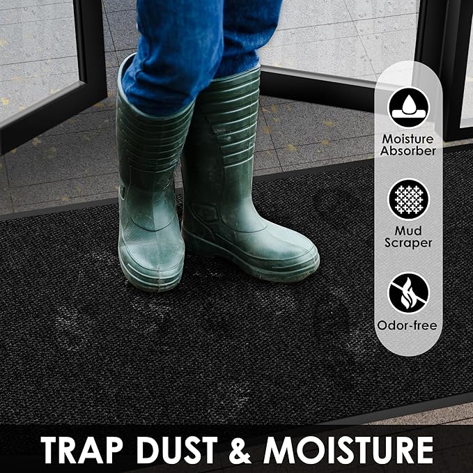 4′ x 47′ Front Door Mat Indoor Outdoor Entrance, Commercial Floor Mat Heavy Duty Dirt Trapper Entryway Doormat, Custom Size Non Slip Rubber Backing Welcome mat, Door Mat for High Traffic Area