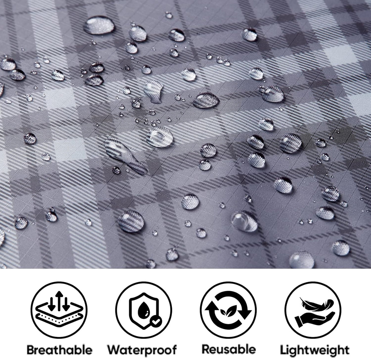 PTEROMY Hooded Rain Poncho for Adult with Pocket, Waterproof Lightweight Unisex Raincoat for Hiking Camping Emergency
