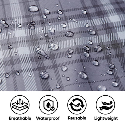 PTEROMY Hooded Rain Poncho for Adult with Pocket, Waterproof Lightweight Unisex Raincoat for Hiking Camping Emergency