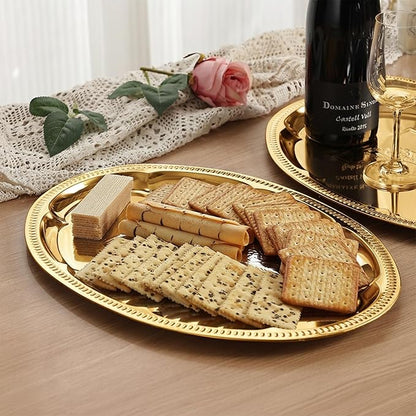 4-Pack 15.7" x 11.8" Gold Serving Trays