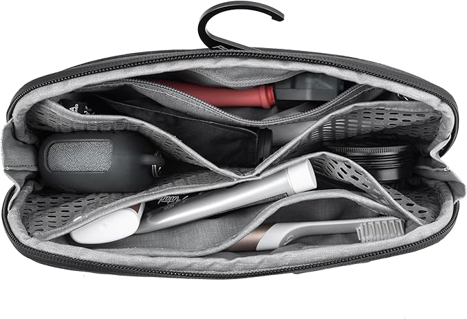 Peak Design Small Wash Pouch, Black, Weatherproof Travel Toiletry Bag, Upright or Hanging Toiletry Kit with Pockets, Magnetic Toothbrush Pocket, Wide UltraZip Opening, Toiletry Bag for Men and Women