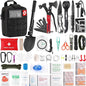Survival First Aid Kit, 248PCS Survival Tools Camping Essentials Tactical Gear Emergency Trauma Medical Supplies Packed in a MOLLE Pouch, Saber Card,Cool for Men Camping Hiking Outdoor Activities