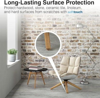 SoftTouch Heavy-Duty Felt Furniture Pads – 2" Round Self-Adhesive Floor Protectors for Hardwood, Tile & Laminate – Scratch-Resistant, Linen, 6 Pack
