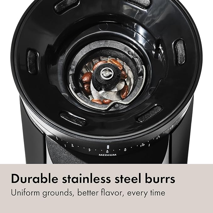 OXO Brew Conical Burr Grinder - Matte Black, Stainless Steel Burrs, One-Touch Automatic Smart Grind