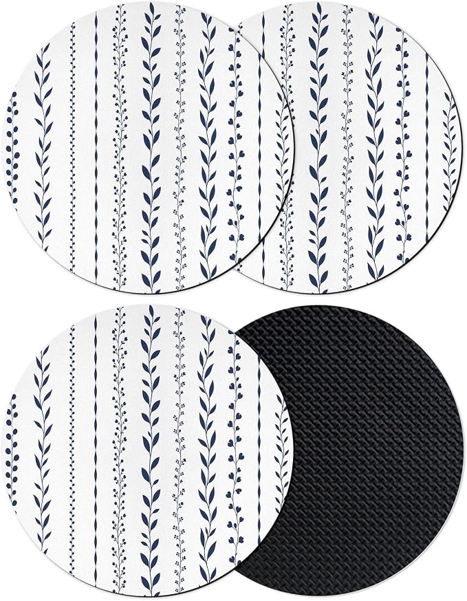 Rustic Botanical Coasters Set of 4, Absorbent Coasters