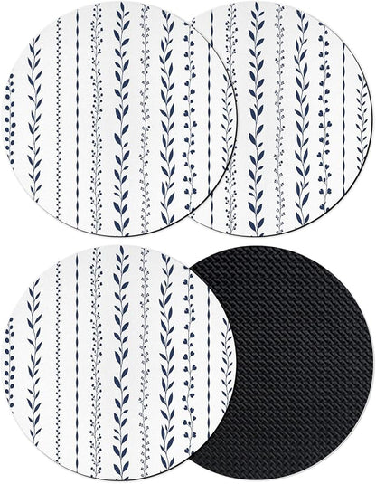 Rustic Botanical Coasters Set of 4, Absorbent Coasters