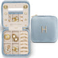 Vlando Jewelry Case for Girls Womens Fashion, Pink Jewelry Box Travel Must Haves, Jewelry Box for Girls, Small Travel Jewelry Case Birthday Gifts for Travel Gifts for Women - Letter H, Blue
