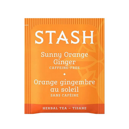 Stash Tea Sunny Orange Ginger Herbal Tea - Naturally Caffeine Free, Non-GMO Project Verified Premium Tea with No Artificial Ingredients, 18 Count (Pack of 6) - 108 Bags Total