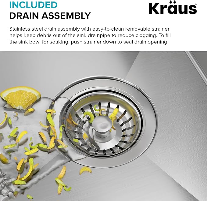 Kraus Kitchen Sink - Kraus Standart Pro 17-Inch Undermount Single Bowl, 16 Gauge Stainless Steel Kitchen Sinks, KHU101-17