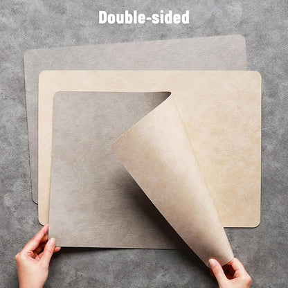 Vinyl Placemats Set of 4, Dual Sided Place Mats