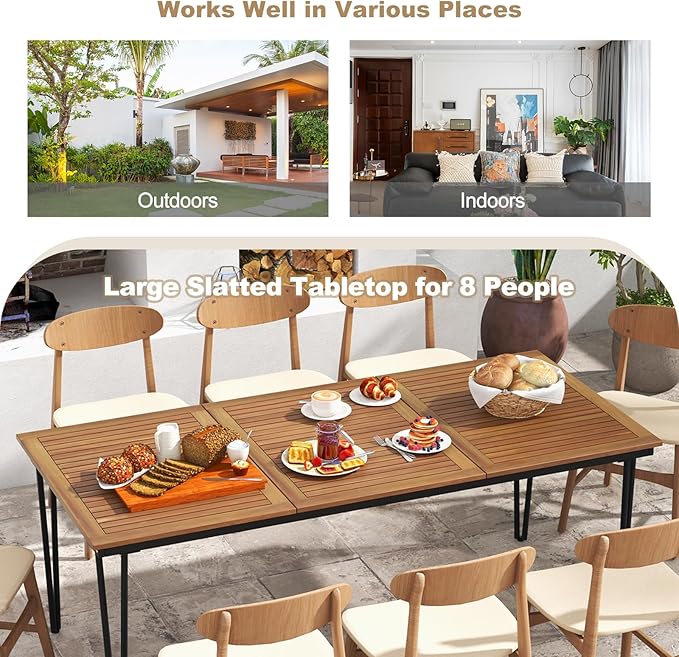 Tangkula 79 Inch Outdoor Dining Table