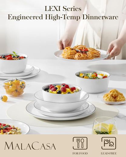 MALACASA 24-Piece Dinnerware Set