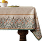 patdrea Designer French Light Brown Rectangle Table Cloth,Linen Floral Durable Breathable Tablecloth,Decorative for Kitchen Dining,Parties,Tea Party,Christmas,Thanksgiving63 x87-Cudillero