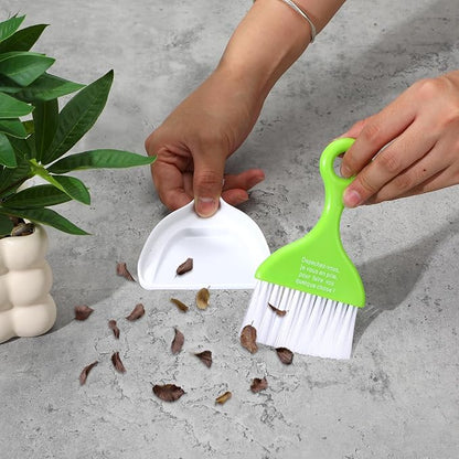 3 Pcs Mini Broom and Dustpan Set, Compact Cleaning Sweep, Mini Broom and Brush Set for Table Desk Car Keyboard Countertop