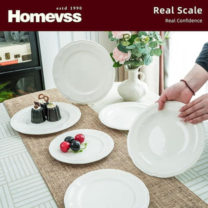 HomeVss, New Bone China Embossed French Countryside 18pc Dinnerware Set