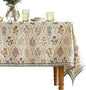 ISAENNE Designer Linen Extra Long Rectangle Tablecloth,Western Colorful Floral Indoor Table Cloth,Wrinkle Resistant Decor Tablecloths for Dining Thanksgiving Kitchen,63"*110"-Serenity B