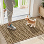 LEKEEPGO Door Mat Indoor Entrance 17"x29", Absorbent Indoor Door Mat, Non Slip Rubber Backing Inside Door Mats, Washable Floor Mat, Low-Profile Doormat for Front Door, Entryway, Entrance, Brown